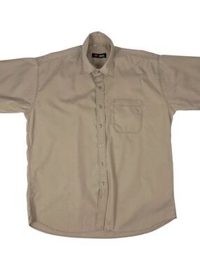 Vintage Diesel Mens Button Down Short Sleeve Tan Shirt Size L